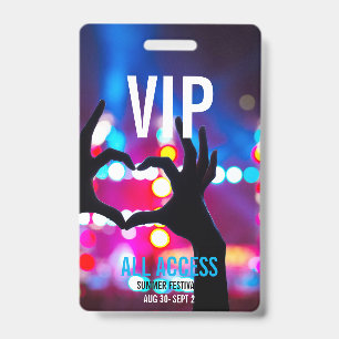 Tarjeta De Identificación Personalizado VIP Concierto de acceso completo: Co