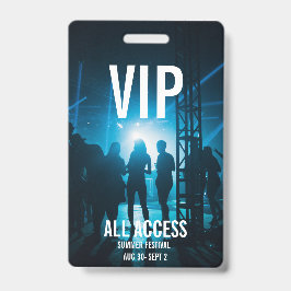 Tarjeta De Identificación Personalizado VIP Concierto de acceso completo pas