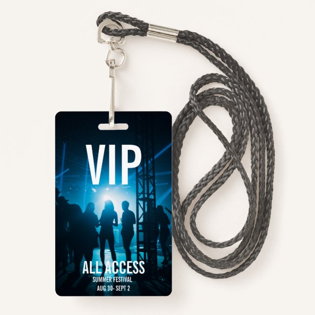 Tarjeta De Identificación Personalizado VIP Concierto de acceso completo pas (Anverso son cordón)