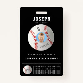 Tarjeta De Identificación PERSONALIZADO VIP de Béisbol Fotos Fiesta de Cumpl