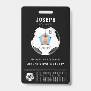 Tarjeta De Identificación PERSONALIZADO VIP de paso de fútbol foto Fiesta de