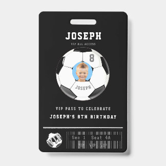 Tarjeta De Identificación PERSONALIZADO VIP de paso de fútbol foto Fiesta de