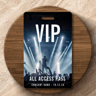 Tarjeta De Identificación Personalizado VIP Evento Concierto de pase de acce