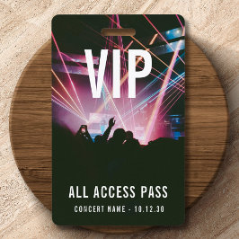 Tarjeta De Identificación Personalizado VIP Evento Concierto de pase de acce