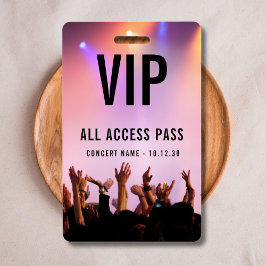 Tarjeta De Identificación Personalizado VIP Evento Concierto de pase de acce