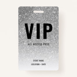 Tarjeta De Identificación PERSONALIZADO VIP Evento o Purpurina de conciertos
