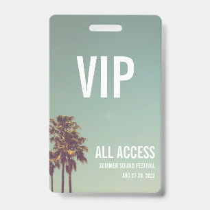 Tarjeta De Identificación Personalizado VIP Festival All Access Pass Concert