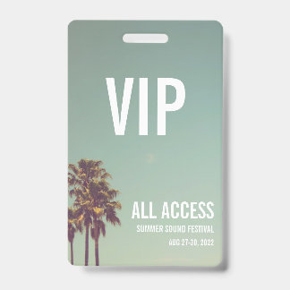 Tarjeta De Identificación Personalizado VIP Festival All Access Pass Concert