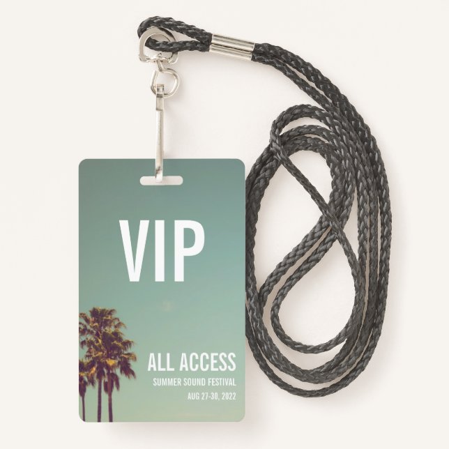 Tarjeta De Identificación Personalizado VIP Festival All Access Pass Concert (Anverso son cordón)