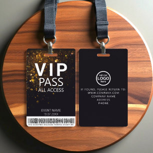 Tarjeta De Identificación Personalizado VIP Purpurina de acceso completo con