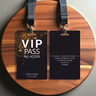 Tarjeta De Identificación Personalizado VIP Purpurina de evento de acceso co