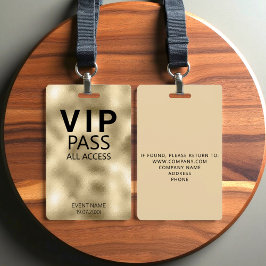 Tarjeta De Identificación Personalizado VIP Relieve metalizado dorado de eve