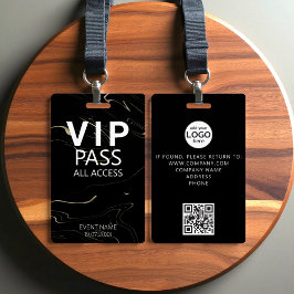 Tarjeta De Identificación Personalizado VIP Todo Acceso Evento de código QR 