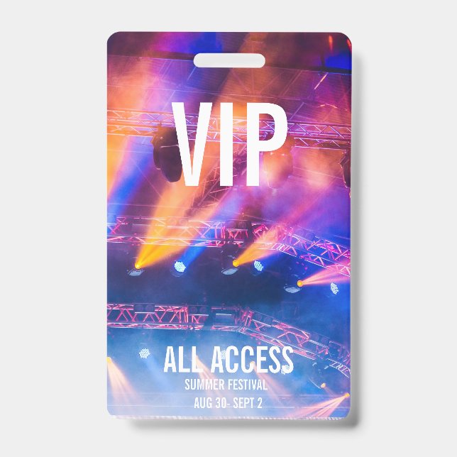 Tarjeta De Identificación Personalizado VIP Todo-Access Concert Event Pass C (Anverso)