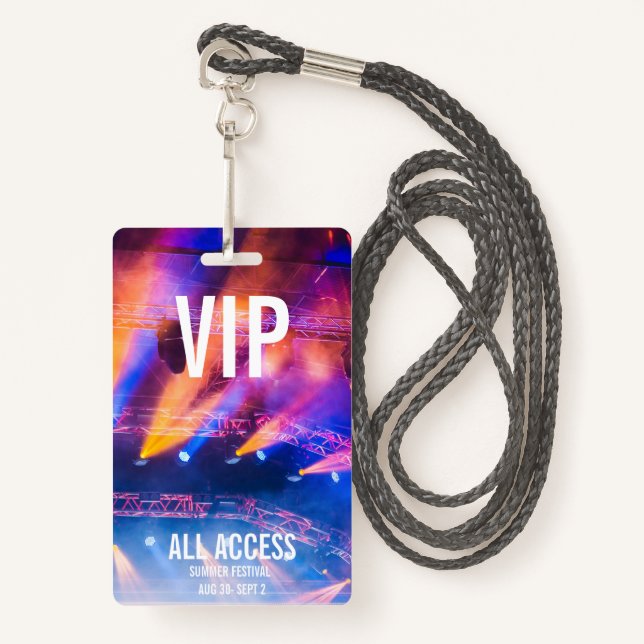 Tarjeta De Identificación Personalizado VIP Todo-Access Concert Event Pass C (Anverso son cordón)