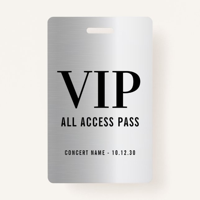Tarjeta De Identificación Personalizado VIP Todos los Conciertos de Acceso F (Anverso)