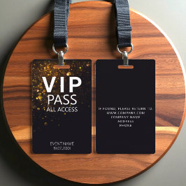 Tarjeta De Identificación Personalizado VIP Todos los eventos de acceso Purp