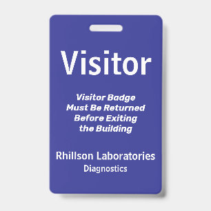 Tarjeta De Identificación Personalizado Visitante ID Azul