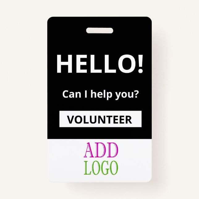 Tarjeta De Identificación Personalizado voluntario - Foto de pase - Nombre d (Anverso)