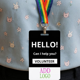 Tarjeta De Identificación Personalizado voluntario - Foto de pase - Nombre d