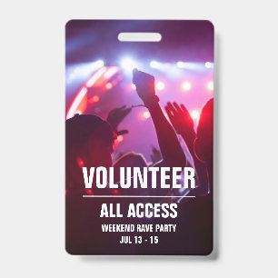 Tarjeta De Identificación Personalizado Voluntario, todos los permisos de ac
