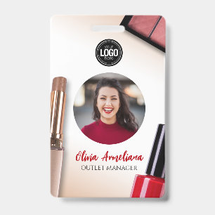 Tarjeta De Identificación Personalizar negocio   Empresa de Maquillaje Moder