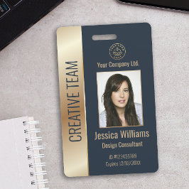 Tarjeta De Identificación Personalized Corporate Employee Blue ID