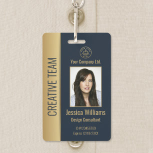 Tarjeta De Identificación Personalized Corporate Employee Blue ID
