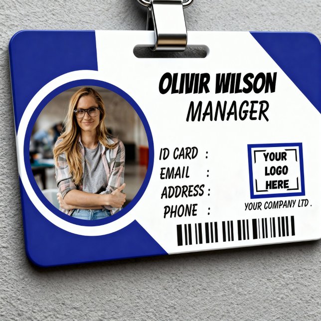 Tarjeta De Identificación Personalized Corporate Employee ID Badge Blue (Subido por el creador)