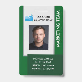 Tarjeta De Identificación Personalized Corporate Employee ID Badge green