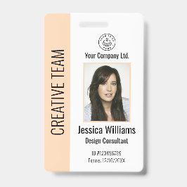 Tarjeta De Identificación Personalized Corporate Employee ID Badge Peach