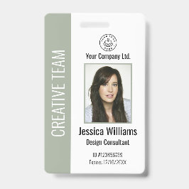 Tarjeta De Identificación Personalized Corporate Employee ID Badge Sage