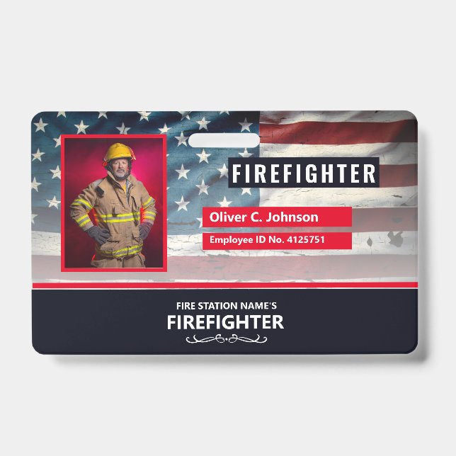 Tarjeta De Identificación Personalized Employee ID Card - Photo, Barcode, (Parte frontal)