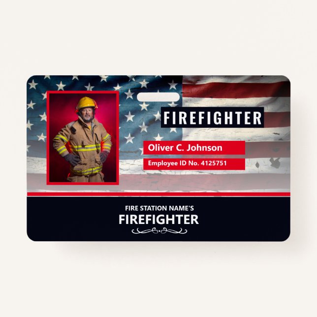 Tarjeta De Identificación Personalized Employee ID Card - Photo, Barcode, (Anverso)