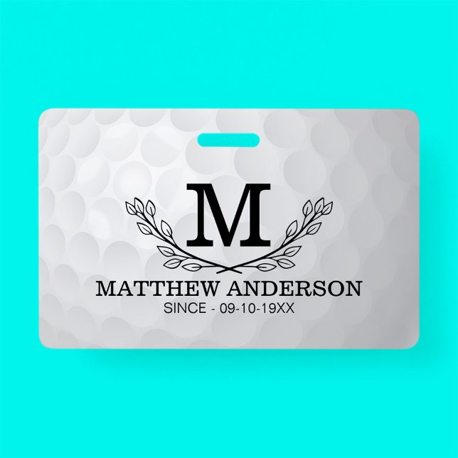 Tarjeta De Identificación Personalized Golf Ball Pattern Name Monogram Age (Subido por el creador)