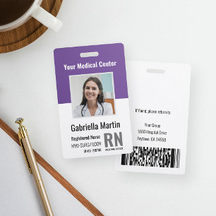 Tarjeta De Identificación Personalized Medical Employee Photo ID