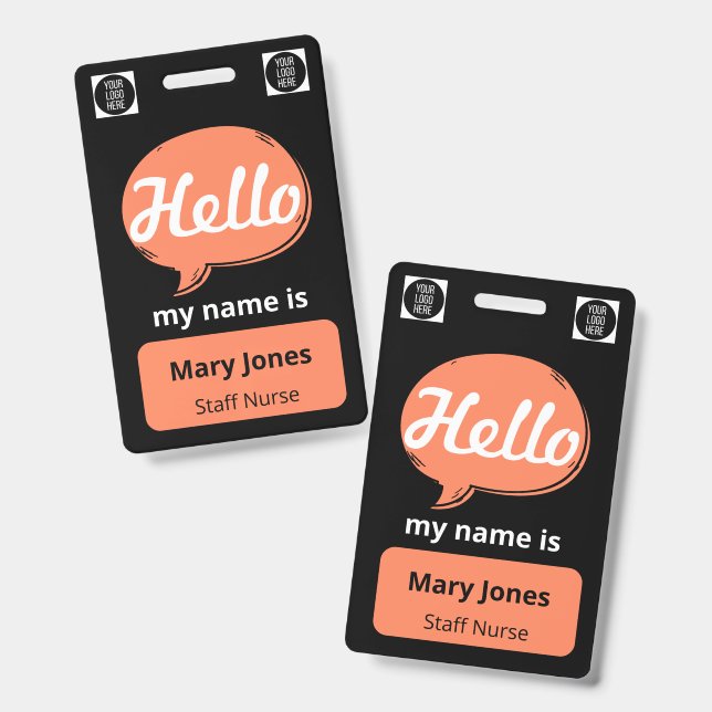 Tarjeta De Identificación Personalized Name Lanyard | Custom Business Event  (Anverso y reverso)