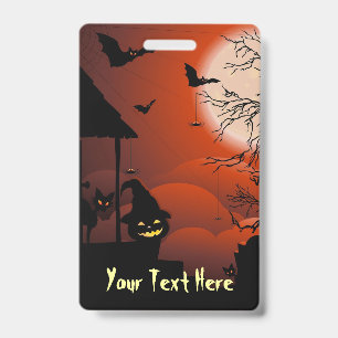 Tarjeta De Identificación Pesadilla de la luna sangrienta de Halloween