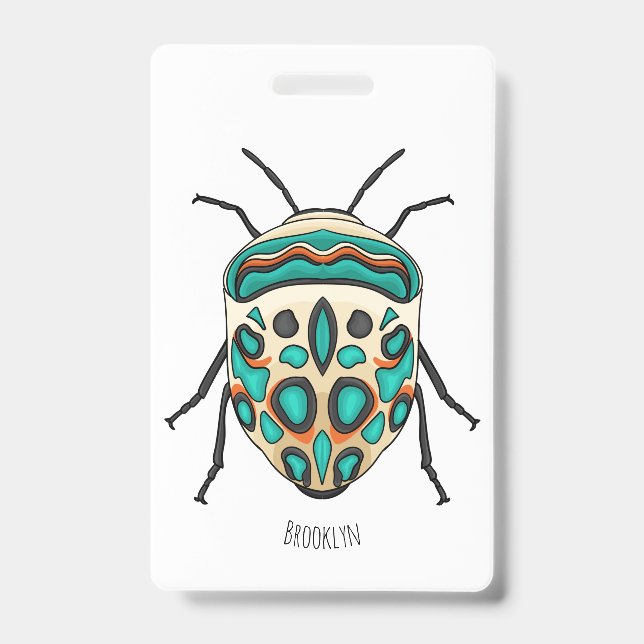 Tarjeta De Identificación Picasso bug cartoon illustration (Parte frontal)