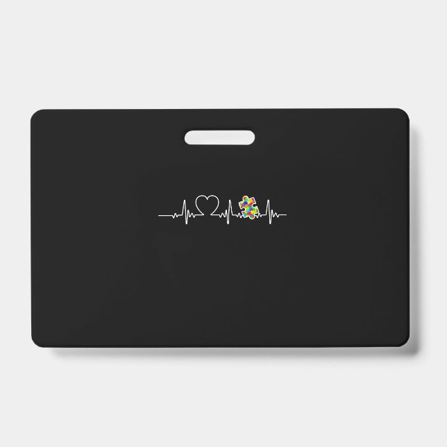 Tarjeta De Identificación Pieza de rompecabezas del corazón Latido del coraz (Parte frontal)