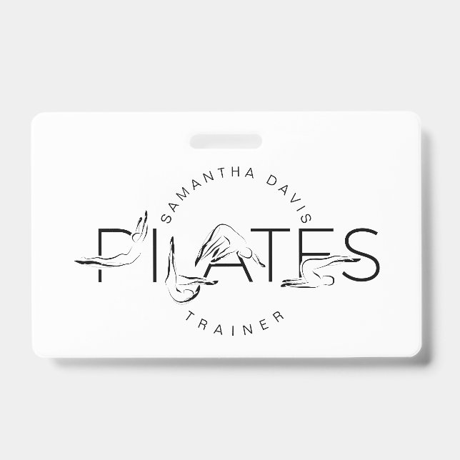 Tarjeta De Identificación Pilates Poses en Palabra de Pilates (Parte frontal)