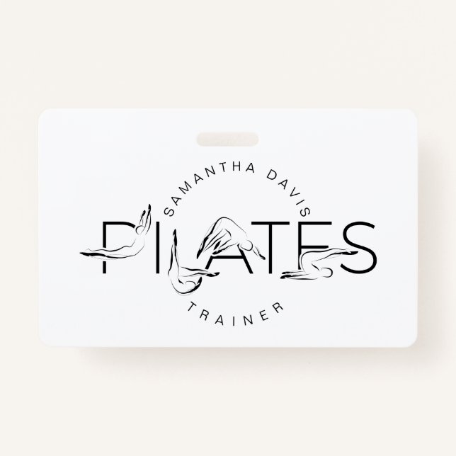 Tarjeta De Identificación Pilates Poses en Palabra de Pilates (Anverso)