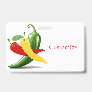 Tarjeta De Identificación Pimientos Chili Rojo Amarillo Verde Thunder_Cove