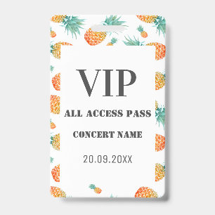 Tarjeta De Identificación Pineapple tropical Fiesta del Concierto de Acceso