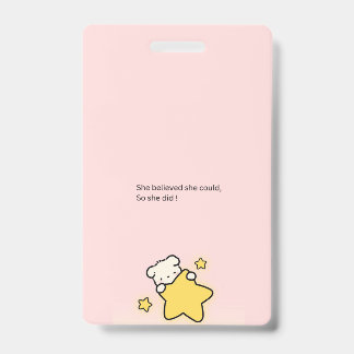 Tarjeta De Identificación Pink Cute Badge