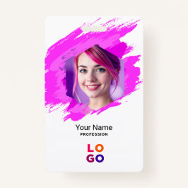 Tarjeta De Identificación Pink Paint |  Doctor, Nurse, Health Aide Photo ID