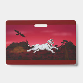 Tarjeta De Identificación Pintura arte Leona blanca paisaje de fantasía águi