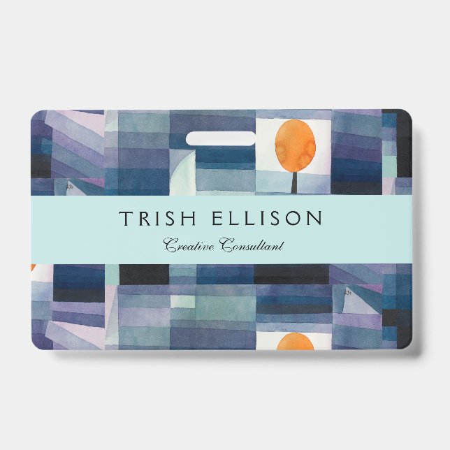 Tarjeta De Identificación Pintura azul del árbol abstracto de Paul Klee (Parte frontal)