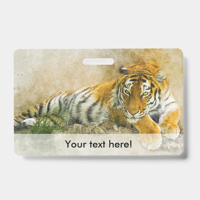 Tarjeta De Identificación Pintura de tigre (Parte frontal)