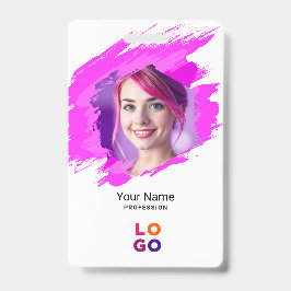Tarjeta De Identificación Pintura Rosa | Identificación del médico, enfermer
